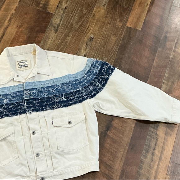 Levi's Made & Crafted Love Letter Trucker Jacket - Blue and White - Size S - Picture 5 of 11